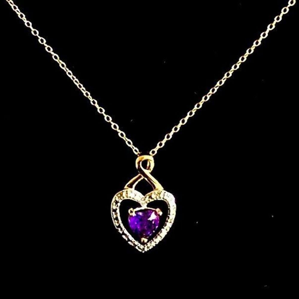 AQJ Gold Vermeil & Amethyst Heart Necklace